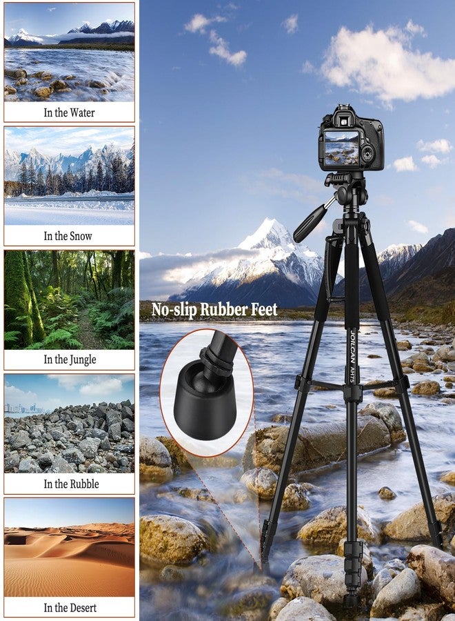 JOILCAN Tripod Camera Tripods, 74" Tripod for Camera Phone Video Recording, Heavy Duty Cameras Tripod Stand, Professional Travel DSLR Tripods Compatible with Canon iPhone, Max Load 15 LB - Image 3